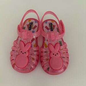 Peeps Pink Glitter Bunny Jelly Sandals